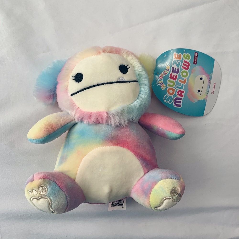 NWT! Squishmallows Zaylee the Yeti 7" Tie Dye Squeezemallow